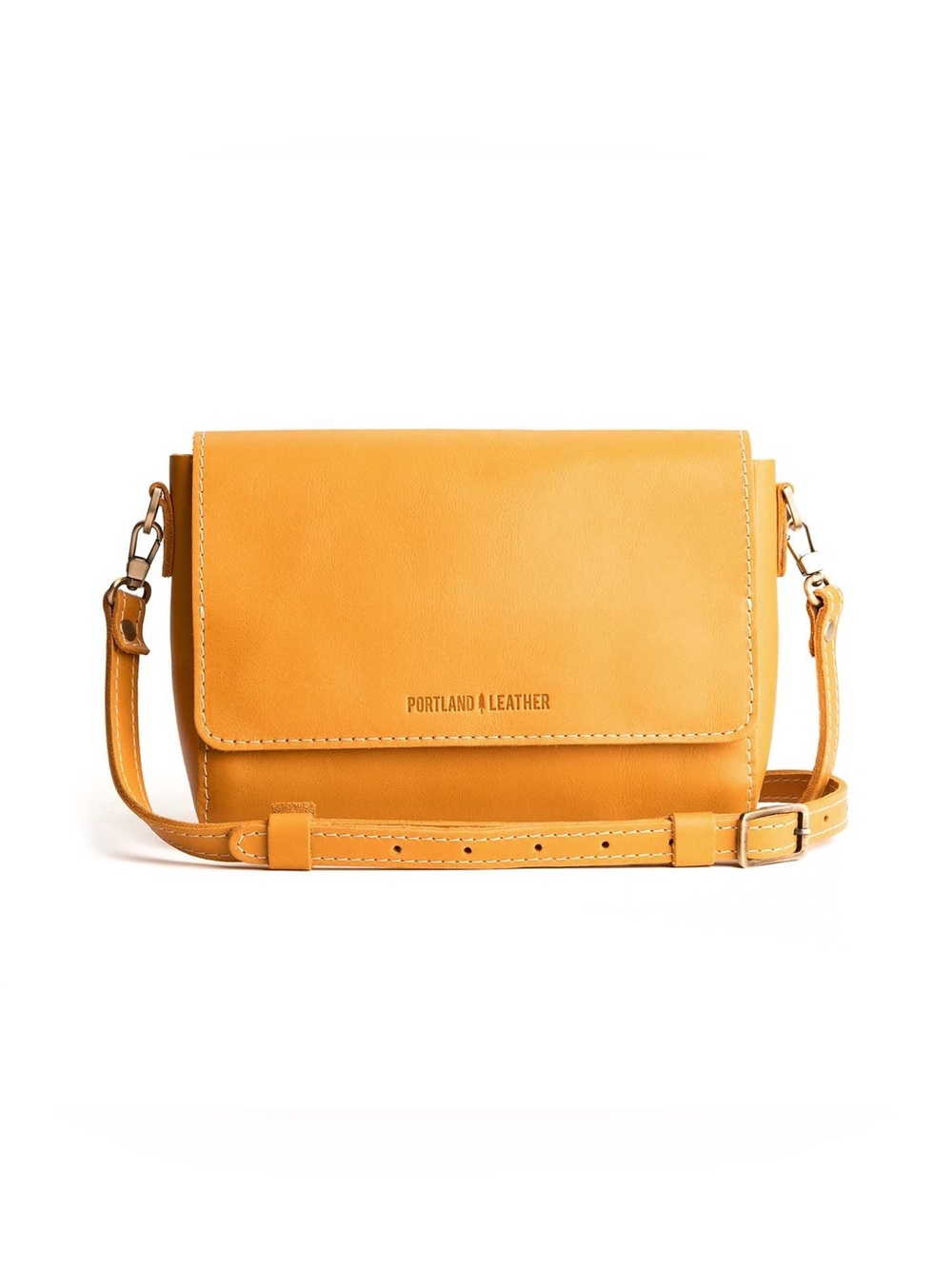 Portland Leather Yellow-Tan Crossbody Bag